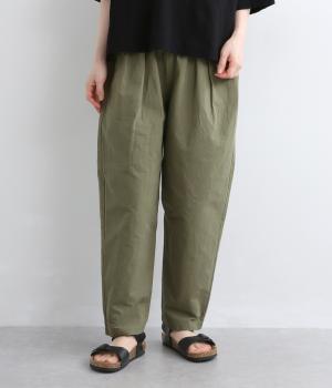 コットンヘンプ　テーパードパンツ(オリーブ-F)