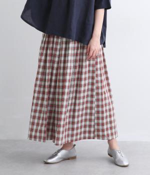 ブロードタータンチェック　キュロットパンツ(レッド系-F)