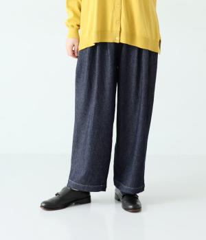 ルーズデニムワッシャーストレートパンツ(ブルー-F)