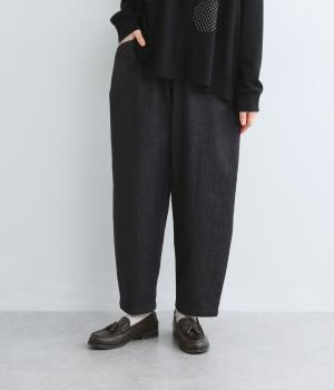 反応染めデニムテーパードパンツ（ブルー・F）