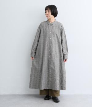 ドビーチェックワッシャーAラインワンピース（チドリ・F）