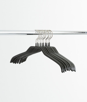 シルエット36 滑り落ちないハンガー10本セット(ブラック-ONESIZE)