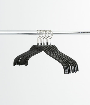 シルエット41 滑り落ちないハンガー10本セット(ブラック-ONESIZE)