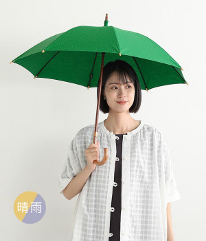 parasol　晴雨兼用　check　長傘(グリーン-ONESIZE)