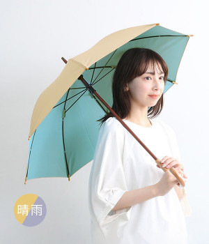 paraburella 晴雨兼用　長傘(ベージュ-ONESIZE)