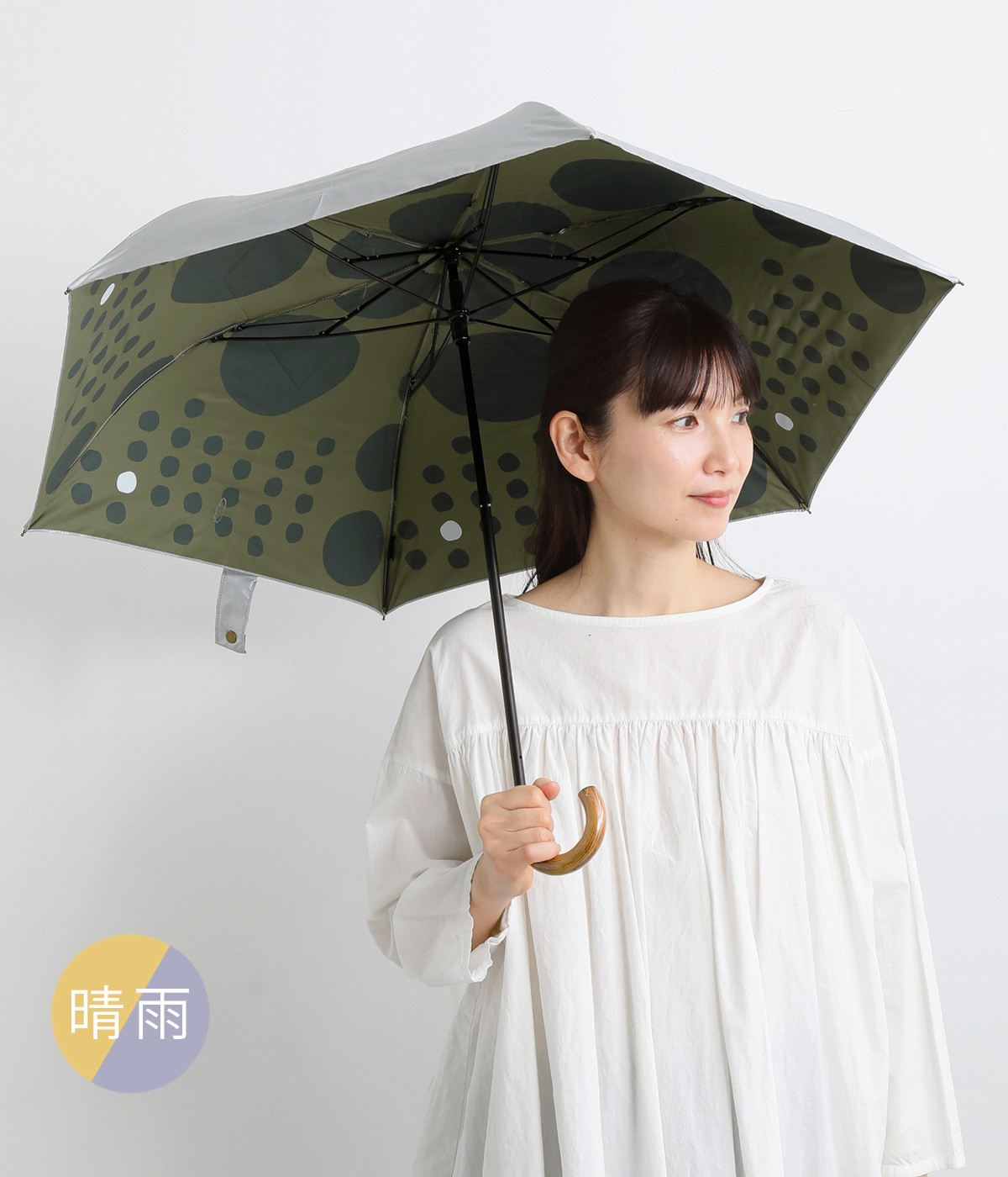All weather 晴雨兼用 SILVER×maru 折りたたみ傘 50cm｜392 plusm