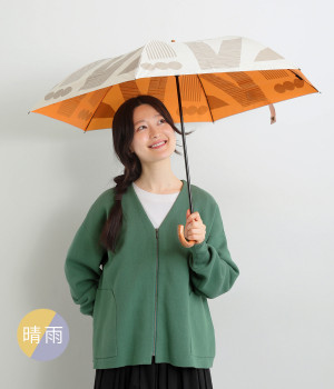 木曲がり手元パラブレラ　晴雨兼用　vibes　折りたたみ傘　50cm(オフ-ONESIZE)