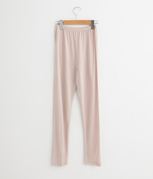 正絹シルク100%　ロングボトム(モカ-L)