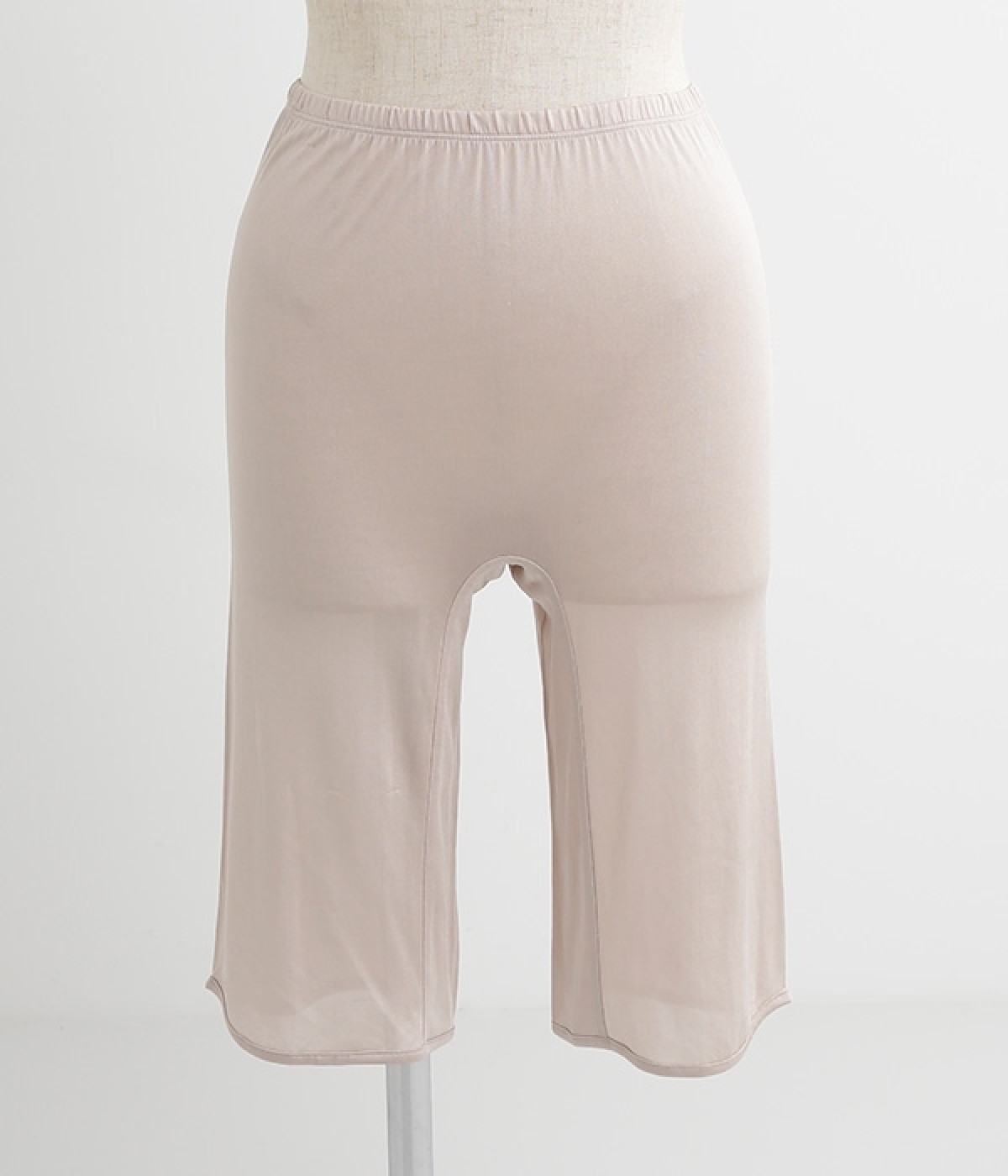 正絹シルク100% ニットシリーズ　5分丈ボトム(モカ-M)