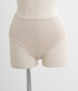 ストレッチシルク シンプルショーツ(ベージュ-L)