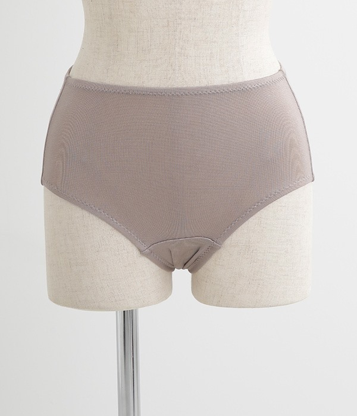 ストレッチシルク シンプルショーツ(グレージュ-M)