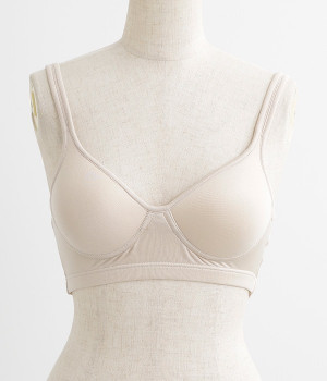 ストレッチシルクモールドブラ(ベージュ-L)