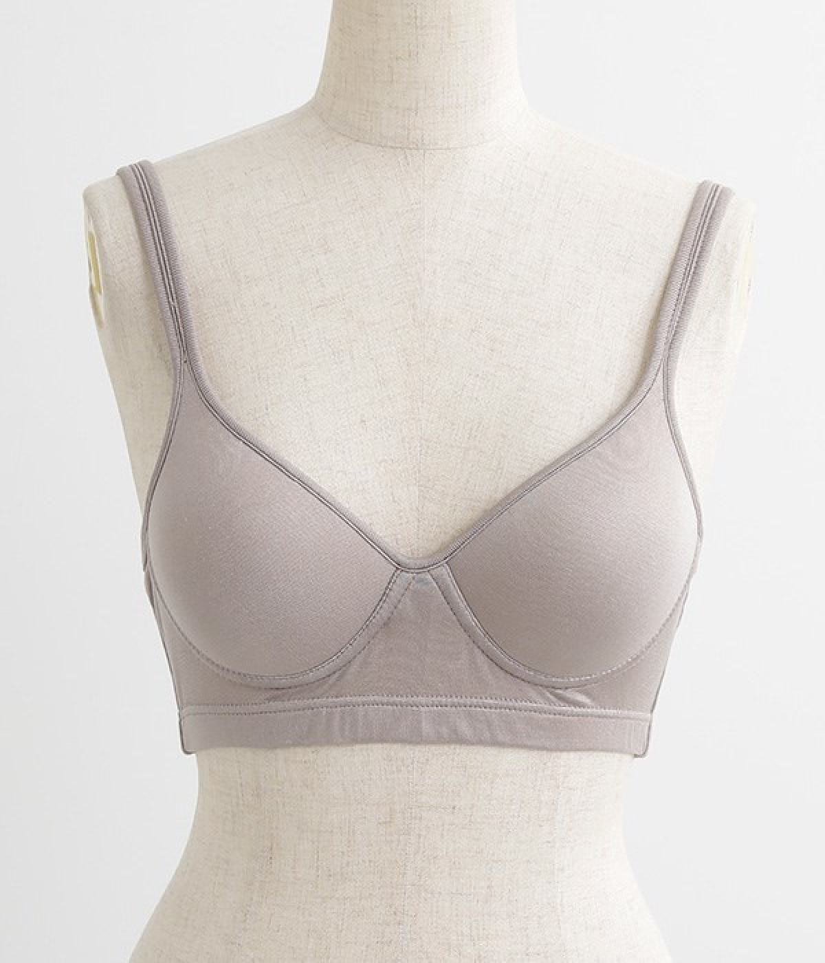 ストレッチシルクモールドブラ(グレージュ-M)