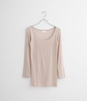 内絹外コットンエアリーシリーズ8分袖(モカ-L)