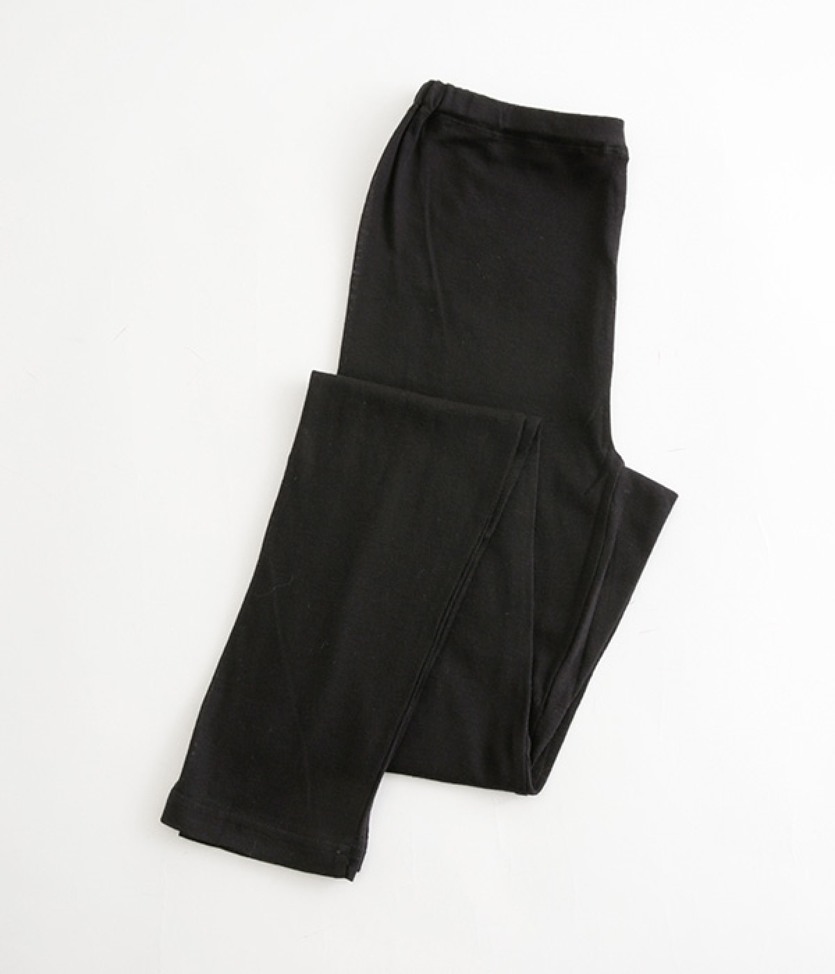 内絹外コットンエアリーシリーズロングボトム(ブラック-M)