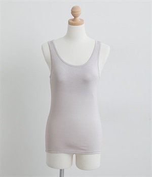 シルク100％　カップ付きタンクトップ(スカイグレー-L)