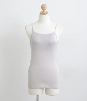 シルク100%カップ付きキャミソール(スカイグレー-L)