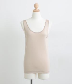 正絹シルク100%インナー タンクトップ (天竺編み)(モカ-L)