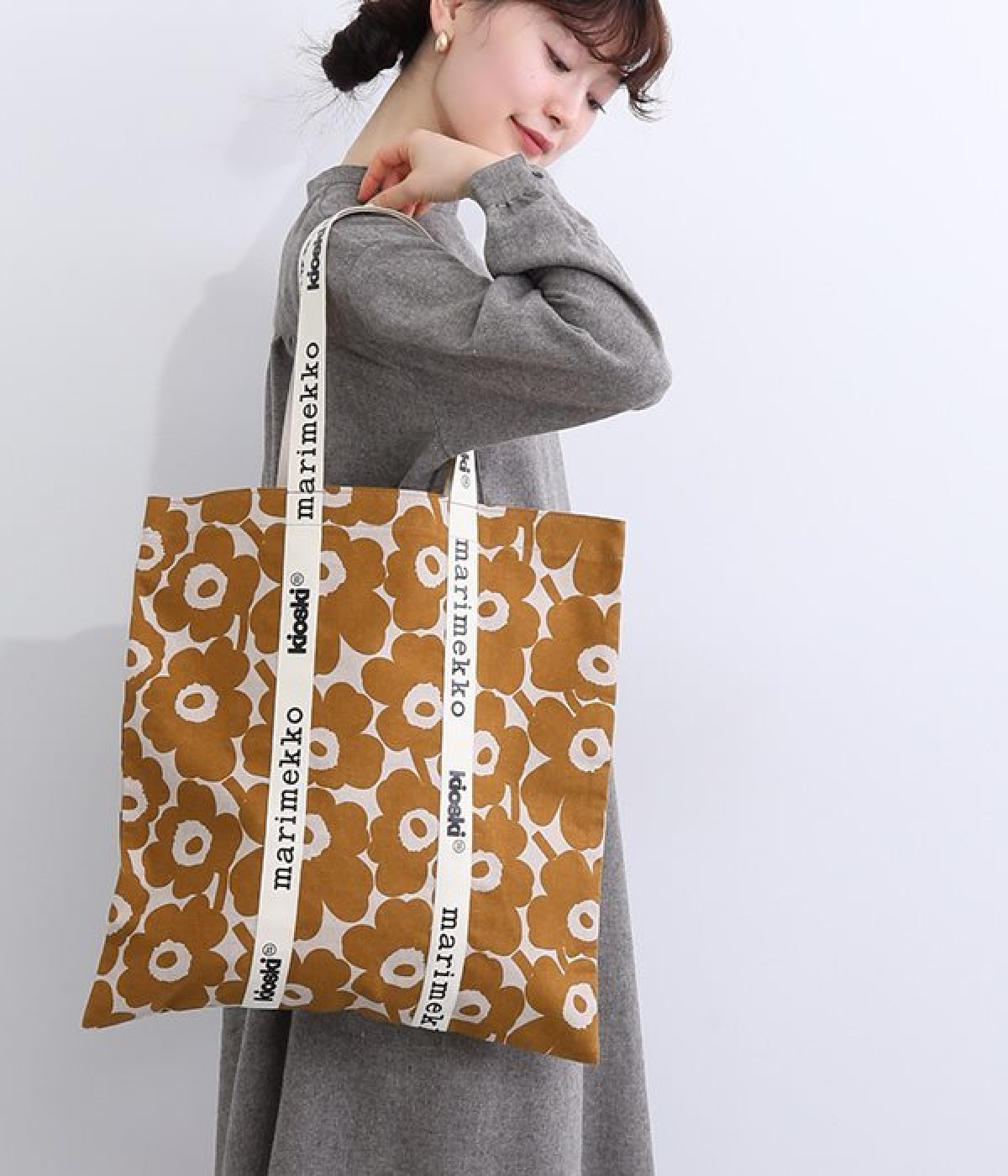 Mini Unikko Kioski　Midi トートバッグ(キャメル-ONESIZE)