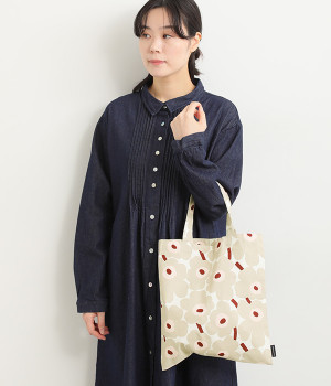 【日本限定】Mini Unikko トートバッグ(グレー×ピンク-ONESIZE)