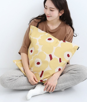 Pieni Unikko クッションカバー(イエロー-ONESIZE)