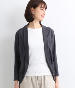 梨地長袖ボレロカーディガン(スミクロ-M)
