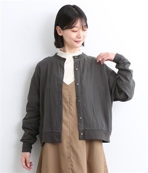 ダブルガーゼ薄手ブルゾン(スミクロ-L)