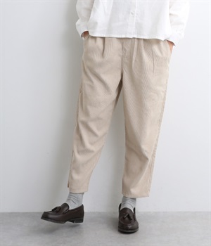 コーデュロイテーパードパンツ(アイボリー-L)