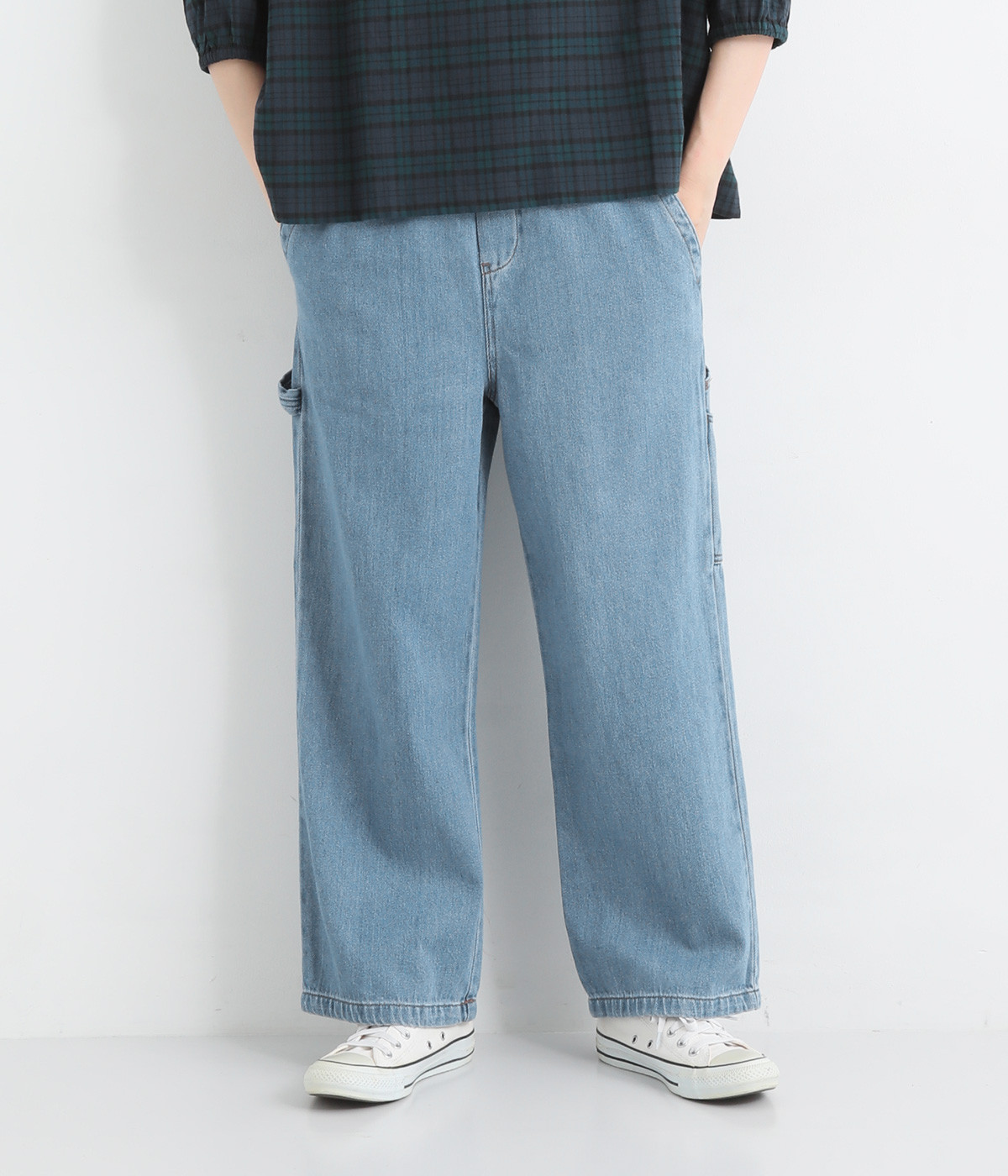 デニムペインターパンツ(サックス-L)