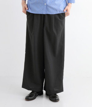 【neilikka】ウエストイージーパンツ(ブラック-L)