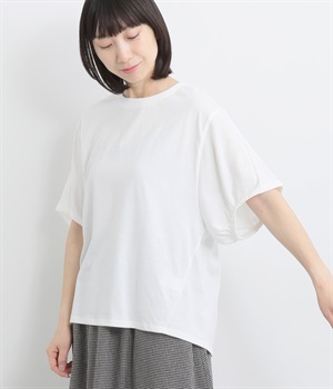 天竺袖バルーン半袖Ｔシャツ(オフホワイト-L)
