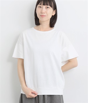 脇見せ防止ワイドドルマンＴシャツ(オフホワイト-L)