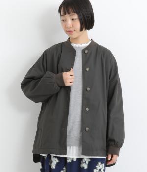 表ツイルピーチ　裏フリースジャケット(スミクロ-L)