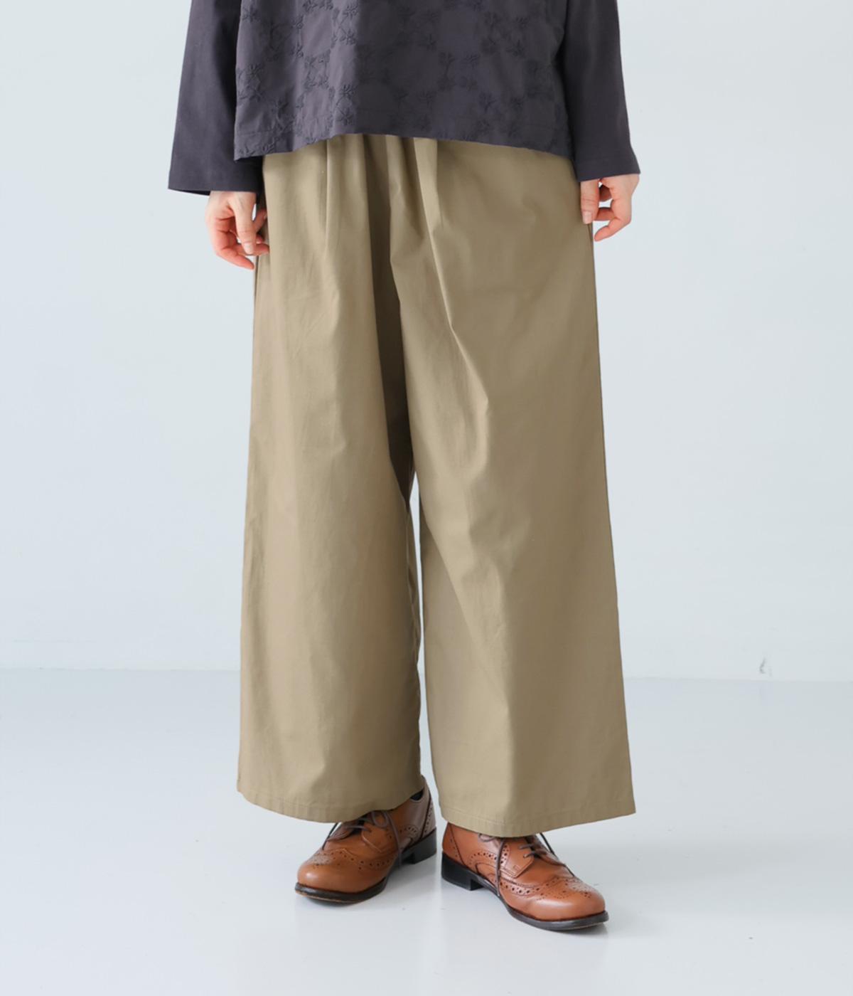 表ツイルピーチ　ワイドパンツ(モカ-M)