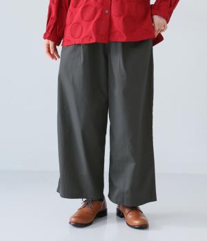 表ツイルピーチ　ワイドパンツ(スミクロ-L)