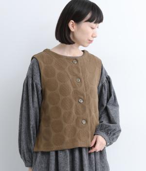 ドットジャカードベスト(モカ-L)