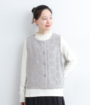 ドットジャカードベスト(杢グレー-L)
