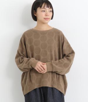 ドットジャカード長袖Ｔシャツ(モカ-M)