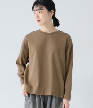 裾スリットＴトレーナー(カーキ-L)
