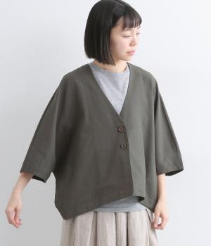 接触冷感ハンサムなハーフスリーブジャケット(スミクロ-L)