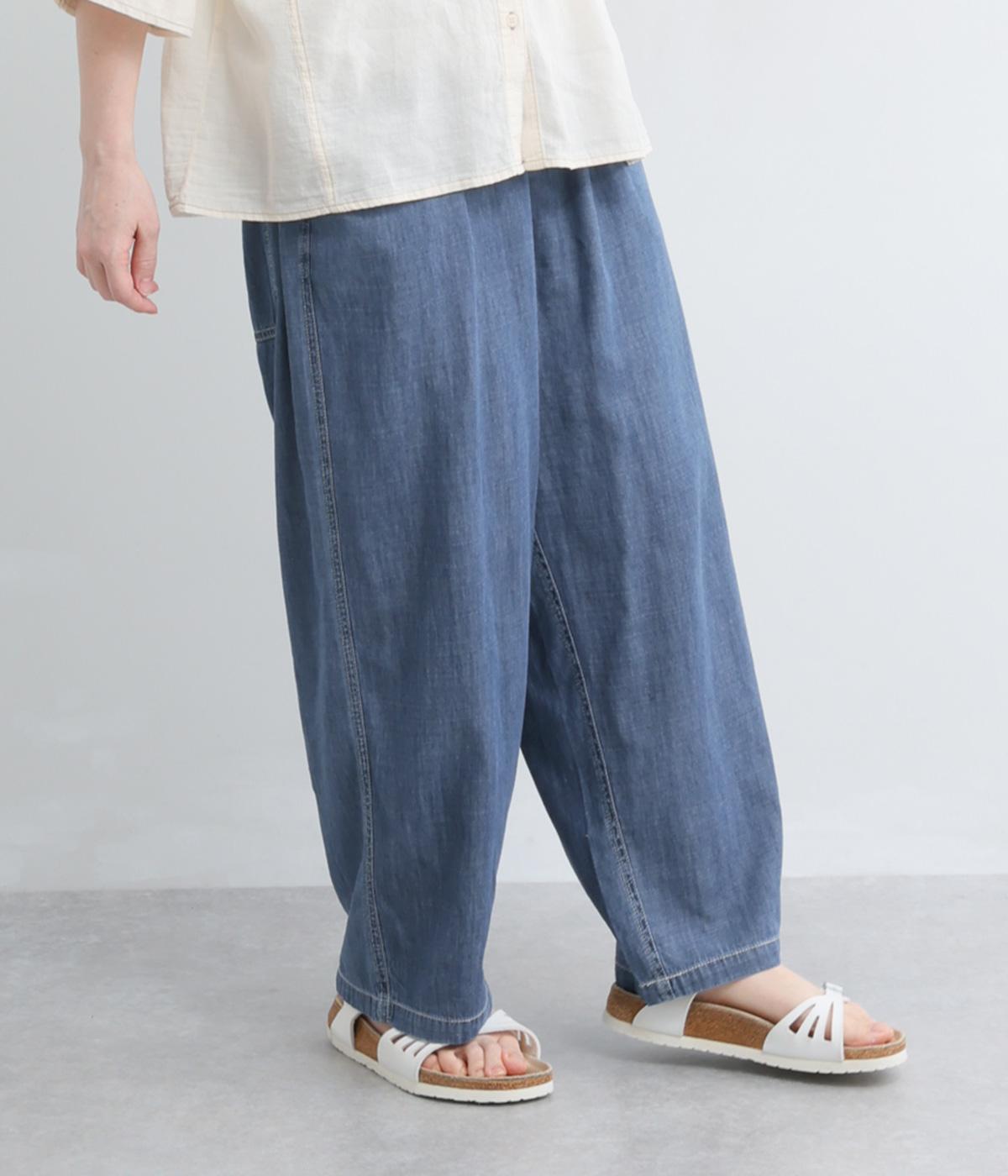 接触冷感暑い日にも穿けるデニムパンツ(ブルー-L)