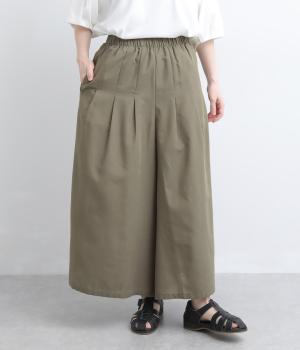 接触冷感ひらりと踊るスカーチョ(カーキ-L)