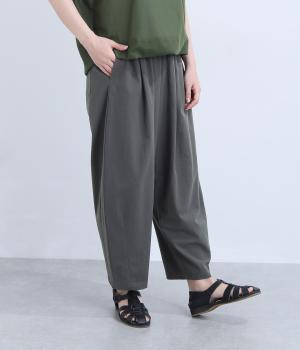 接触冷感ぽこぽこ涼やかバレルパンツ(スミクロ-L)