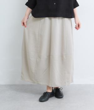 リネン入りランタンスカート(グレージュ-M)