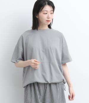 接触冷感ぎゅって出来る半袖Tシャツ(ブルーグレー-L)