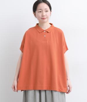 接触冷感ちょっぴりワイドな半袖ポロシャツ(レッド-M)