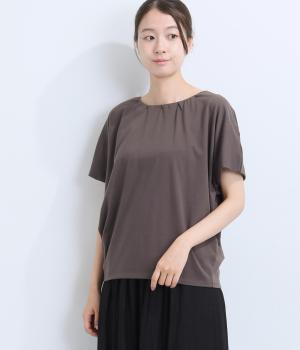 接触冷感気が利く半袖Tシャツ(ダークブラウン-L)