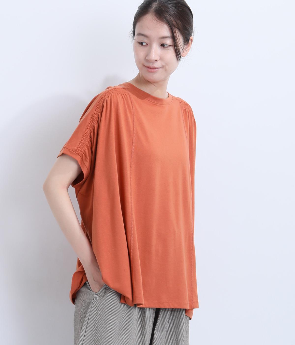 接触冷感ゆらめくギャザー半袖Tシャツ｜no jean（ノージーン）の商品詳細