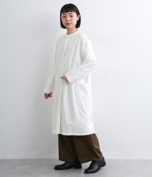 ソフトオックスバンドカラーワンピース(オフ-L)