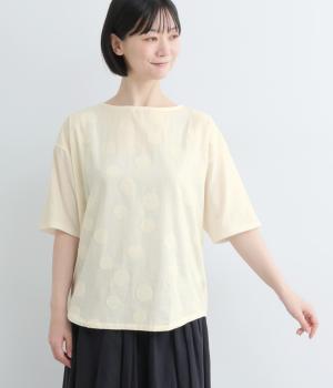 まんまるまるまる5分袖Tシャツ(クリーム-L)